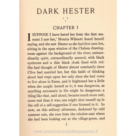 Dark Hester, Anne Douglas Sedgwick, 1929 - mother in law, family relationships, English litterature,