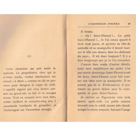 L'accordeur aveugle, Marcel Prévost, 1932 - roman, aveugle, musicien, Le Livre d'Aujourd'hui,