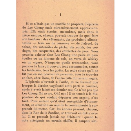 Rue de la Sardine, John Steinbeck, 1947 - Américains pauvres, Monterey Californie, littérature américaine,
