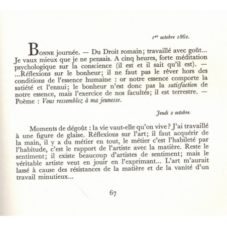 Journal Intime, Sully Prudhomme, 1964, Collection des Prix Nobel de Littérature, poésie, poètes XIXe siècle,