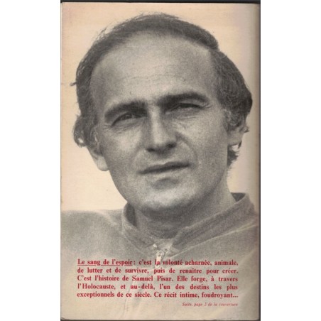 Le sang de l'espoir, Samuel Pisar, 1979 - Shoah, camps de concentration, nazisme, biographie,