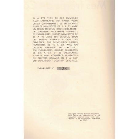 Mes frères du Congo, DEUX TOMES, Lelong, 1946 - exemplaire numéroté, Congo belge, ethnologie, Afrique,