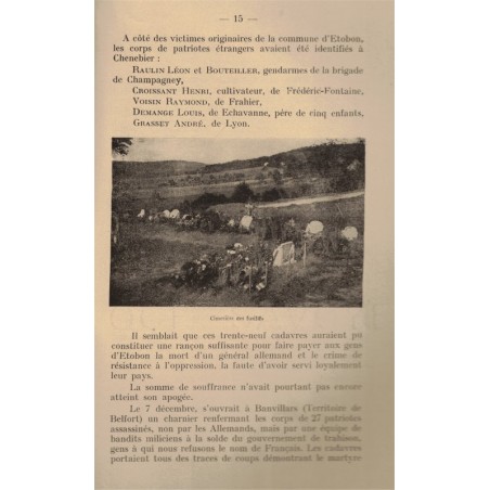 Etobon village martyr, Charles Perret, 1945 - 2e guerre mondiale, Résistance, village martyr, nazisme, Haute-Saône, Valot