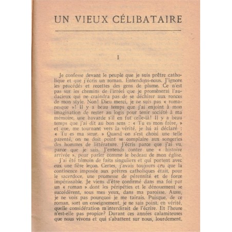 Un vieux célibataire, Jules Pravieux, 1930 - célibat des prêtres, bibliothèque reliée Plon,