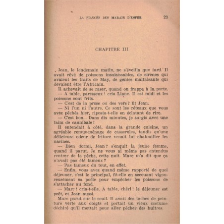 La fiancée des marais d'enfer, Germaine Pelletan, 1952 - , collection agrafée Fama,  roman sentimental, roman populaire,