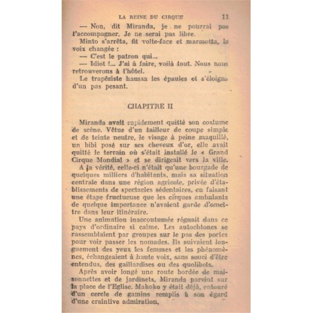 La reine du cirque, Jean Pigalle, 1951 - , collection agrafée Francine,  roman sentimental, roman populaire