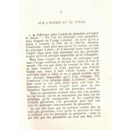 Pensées de Pascal, Blaise Pascal, 1943 - morale chrétienne, catholicisme, littérature XVIIe siècle, philosophes, moralistes,