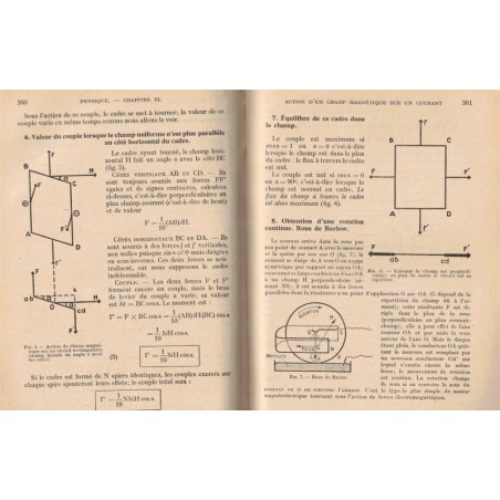 Cours de Physique, classe de Première, Rumeau Bertran Guéraud, 1947 - manuels de physique,