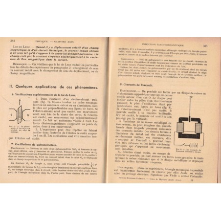 Cours de Physique, classes de mathématiques, Rumeau Guéraud, 1950 - manuels de physique,