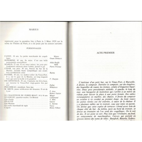 Marius, film Marcel Pagnol, 1973 - , trilogie marseillaise, Marseille, théâtre XXe s., cinéma, collection Pastorelly,