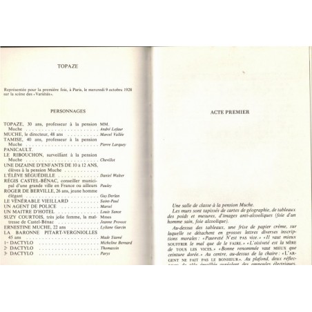 Film Marcel Pagnol, Topaze, Jean Giono, 1973 - cinéma, Louis Jouvet, Edwige Feuillère, Pierre Larquey, Fernandel, Pastorelly,