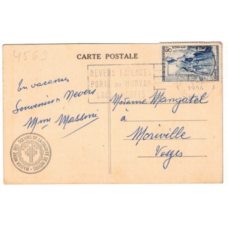 Sainte Bernadette dans sa châsse, couvent Saint-Gildard Nevers - carte postale département Nièvre 58, carte postale église