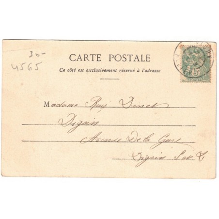 Vichy, le Casino, avec timbre type blanc 5 cts vert 1900 - carte postale 03 Allier, philatélie