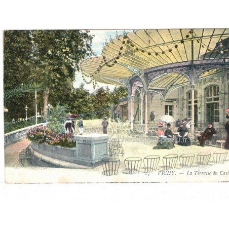 Vichy, la terrasse du Casino, début 1900 - carte postale 03 Allier,