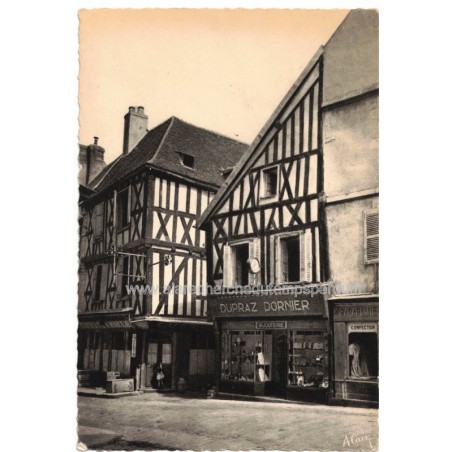 Clamecy, rue du grand marché bijouterie Dupraz Dornier - carte postale département Nièvre 58,