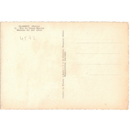 Clamecy, rue du grand marché bijouterie Dupraz Dornier - carte postale département Nièvre 58,