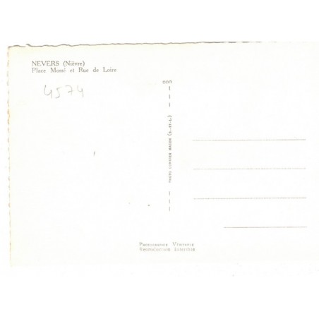Nevers, place Mossé et rue de Loire, Auberge Saint-Louis - carte postale département Nièvre 58, carte postale église