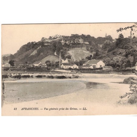 Avranches, vue générale prise des Grèves - carte postale département 50 Manche
