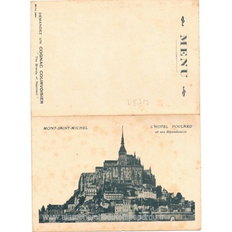 Le Mont Saint-Michel l'hôtel Poulard carte publicitaire - carte postale département 50 Manche, églises, métiers, restaurants,