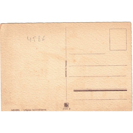 Nevers, l'Eglise Saint-Etienne, Barday Georges Dayez,  -, lithographie, carte postale département Nièvre 58, illustrateur,