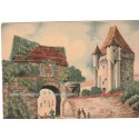 rare! Nevers, la Porte du Croux, Barday Georges Dayez, 1946 -, lithographie, carte postale département Nièvre 58, illustrateurs,