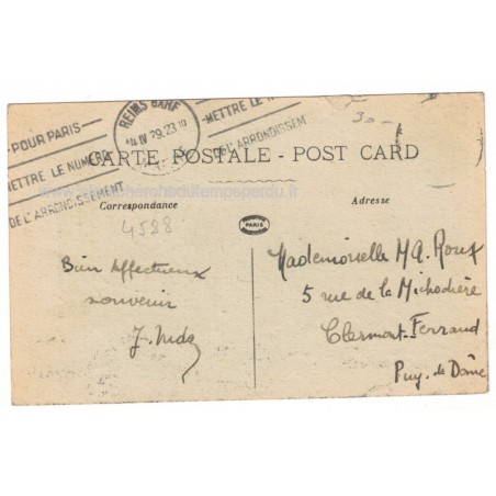 Soisssons, St-Léger, avec flamme - carte postale département Aisne 02, philatélie, destructions guerre 1914-18