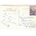 La Venta restaurant, Paris, avec flamme, timbre Quimper 12f 1954 - carte postale 75 Paris, restaurants, philatélie,