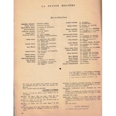 L'Avant-Scène, 1959, La petite Molière, Jean Anouilh, Eugène Ionesco - acteurs Madeleine Renaud, Jean-Louis Barrault,