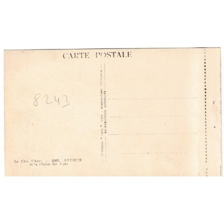 Antibes et la chaîne des Alpes - série Côte d'Azur, collection Loel Nice, carte postale 06 Alpes-Maritimes,