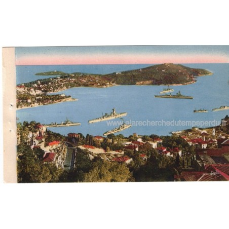 Villefranche et le Cap Ferrat - série Côte d'Azur, collection Loel Nice, carte postale 06 Alpes-Maritimes, bateaux militaires,