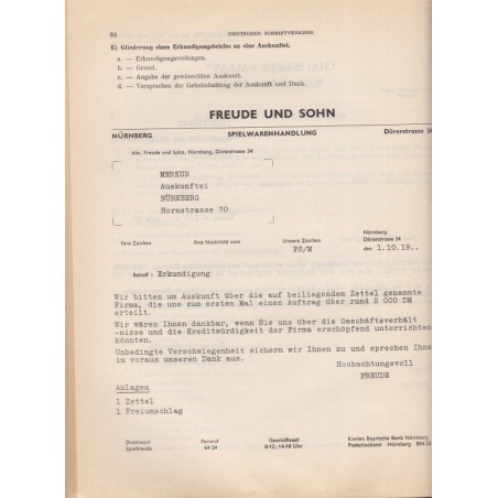 Deutscher Schriftverkehr, Koscher, correspondance commerciale allemande, 1967 - enseignement technique, secrétariat