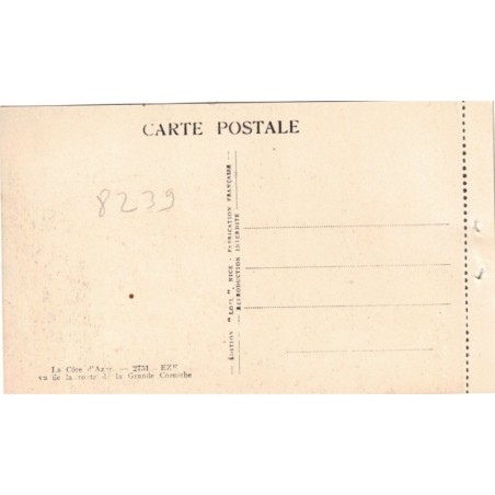 Eze, vu de la route de la Grande Corniche - série Côte d'Azur, collection Loel Nice, carte postale 06 Alpes-Maritimes,