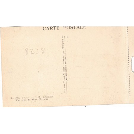 Cannes, vue prise du Mont Chevalier - série Côte d'Azur, collection Loel Nice, carte postale 06 Alpes-Maritimes,
