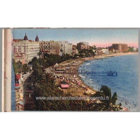Cannes, plage et les grands hôtels de la Croisette - série Côte d'Azur, collection Loel Nice, carte postale 06 Alpes-Maritimes,