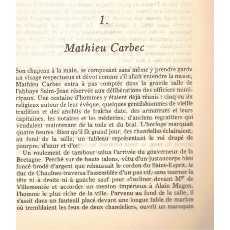 Ces Messieurs de Saint-Malo, Le temps des Carbec, Bernard Simiot, 1983 - Compagnie des Indes, saga, roman historique,