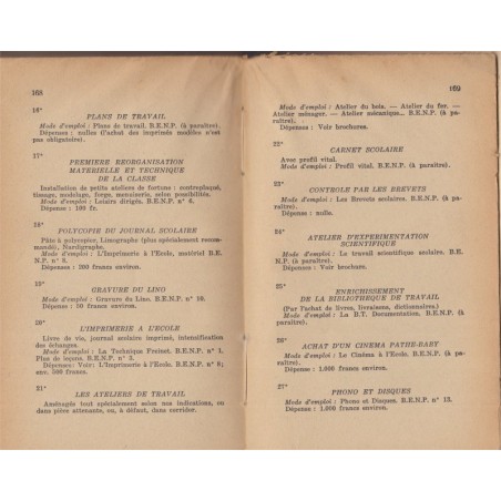 L'école moderne française, organisation matérielle, pédagogique de l'école populaire, Freinet, 1945 - éducation, enseignement