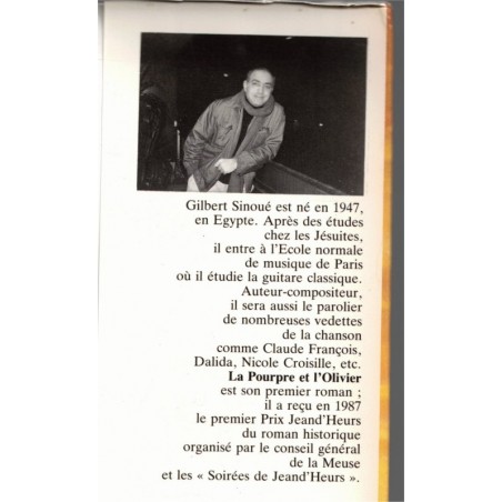 La pourpre et l'olivier, Gilbert Sinoué, 1988 - Rome antique, roman historique,