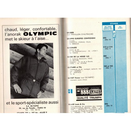 Grenoble 1967 Salon international des sports d'hiver,  - sports d'hiver, répertoire commerces 1967, catalogue publicitaire
