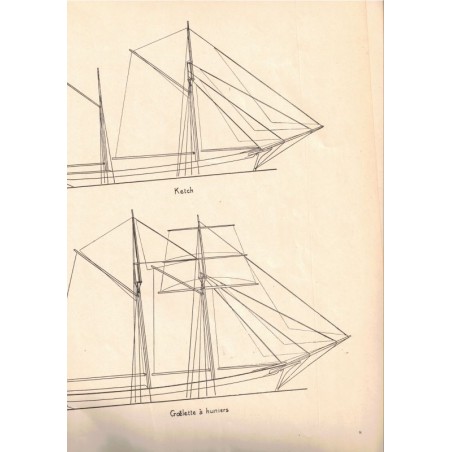 Notes pratiques sur la construction des navires en bois, Dervin, 1952 -, dessin industriel, bateau à voiles, nautisme,