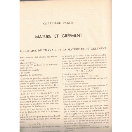 Notes pratiques sur la construction des navires en bois, Dervin, 1952 -, dessin industriel, bateau à voiles, nautisme,