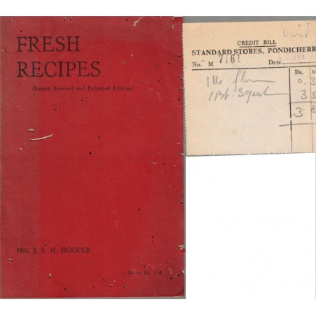 Rare! cuisine anglo-indienne végétarienne de 1948, - Fresh recipes, JSM Hooper - recettes, Indes, Pondichéry, cuisine étrangère,