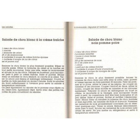 Les salades de l'entrée au dessert, Sylvie Girard, 1989 - recettes, diététique, cuisine légère, cuisine rapide,