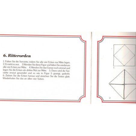 Origami pliage des serviettes - Die Kunst Servietten hübsch zu falten, Dorothée Dummer, 1984 - décoration, cuisine, artisanat,