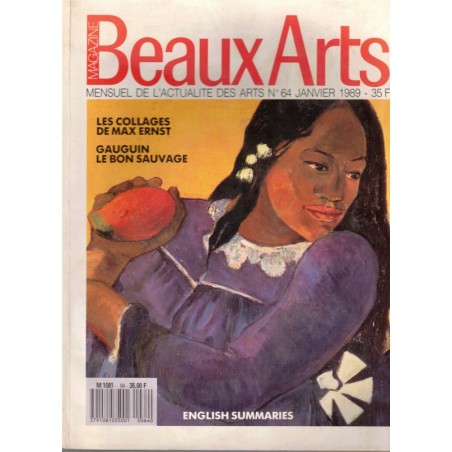 Max Ernst, Gauguin, Véronèse, architecte Henri Berlage, , Beaux Arts Magazine N°64 janvier 1989 - peintres, expositions,