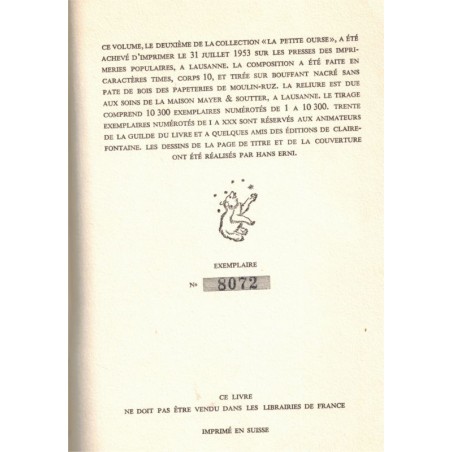 L'engrenage, Jean-Paul Sartre, 1953 - La Petite Ourse Lausanne, exemplaire numéroté,