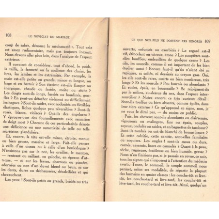Le noviciat du mariage, L'Ecole des Parents, 1932 -  sexualité, jeunes filles, éducation sexuelle, sociologie,