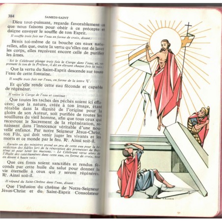 Missel vespéral et rituel, Michel Riquet, 1959 - liturgie catholique, messe, cantiques, Bible, belle reliure cuir,