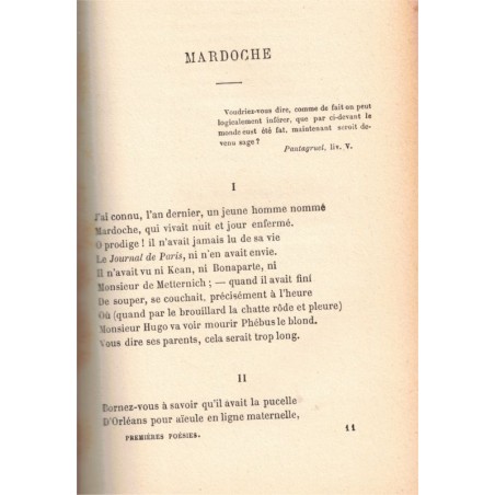 Premières poésies 1829-1835, Alfred de Musset, 1887 - poésie, littérature XIXe s., couverture cuir,