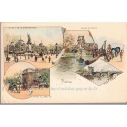 Lithographie Paris 1900,...