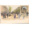 Lithographie Paris 1900, série 535 n°23, Boulevard des Capucines Paris - calèche, carte postale 75 Paris,